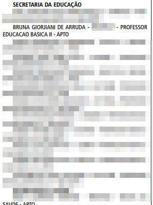 Detalhe do Diário Oficial afirmando que Bruna está apta (Foto: Divulgação)