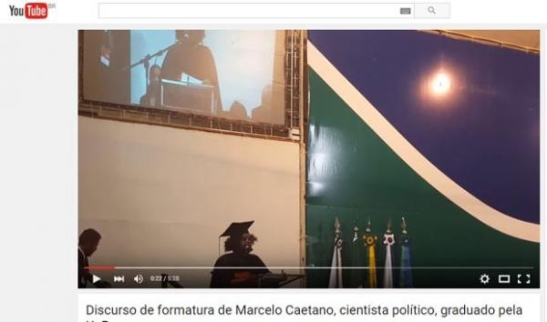 Marcelo Caetano foi orador de sua turma de Ciência Política. (Foto: Reprodução/YouTube)