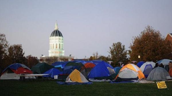 Manifestantes fizeram greve de fome no campus da Universidade de Missouri (Foto: Getty)