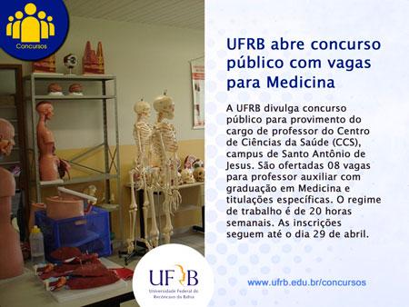 UFRB abre concurso público com 08 vagas para professor de Medicina