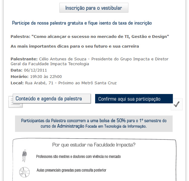 Promoção Impacta Curso Administração