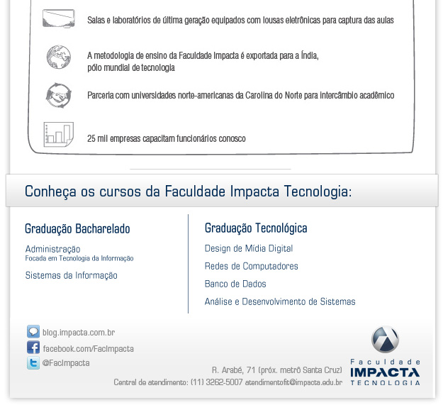 Promoção Impacta Cursos em Administração