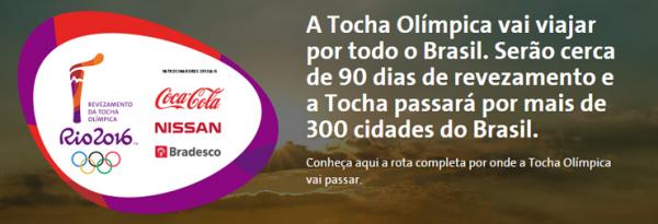 A Tocha Olímpica vai viajar por todo o Brasil. Serão cerca de 90 dias de revezamento