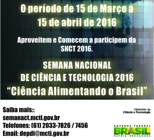 Concurso selecionará logomarca da Semana Nacional de Ciência e Tecnologia 2016