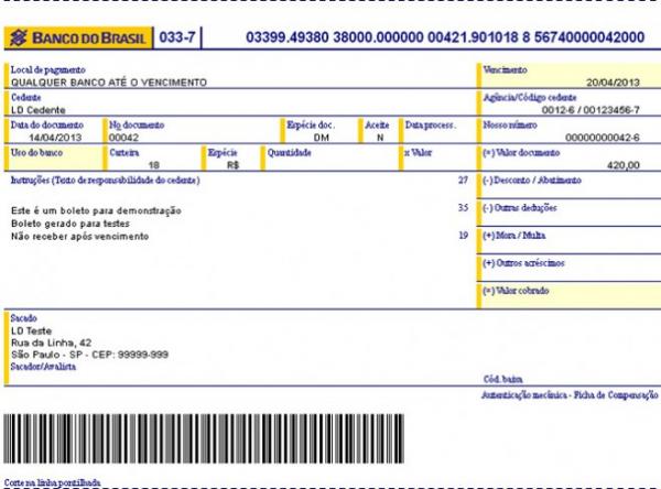 Boleto modificado do BB. Código de quebra do código de barras falhou.