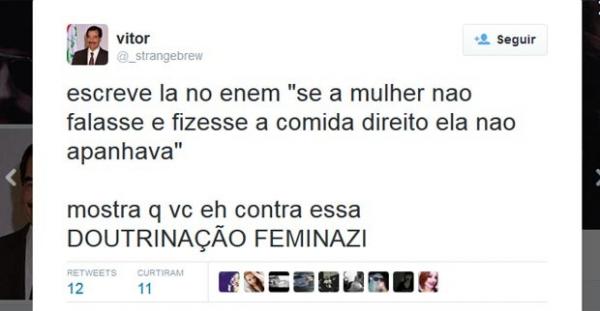 Enem 2015 - tema de redação leva a debate e polêmicas no Twitter (Foto: Reprodução/Twitter)