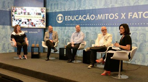 Foto: Encontro teve participação dos especialistas em educação Cleuza Repulho, Ricardo Henriques, Fernando Abrucio e Luiz Felipe Pondé.   