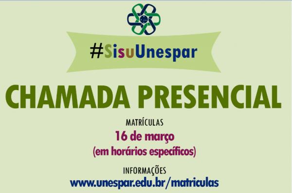 Unespar matricula na quarta-feira em chamada presencial do SiSU